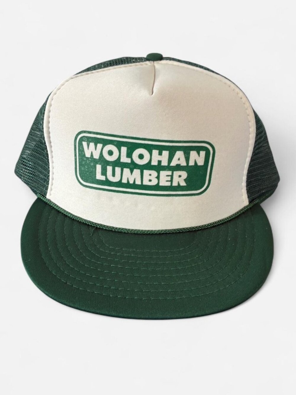 Men's Green and White Hat